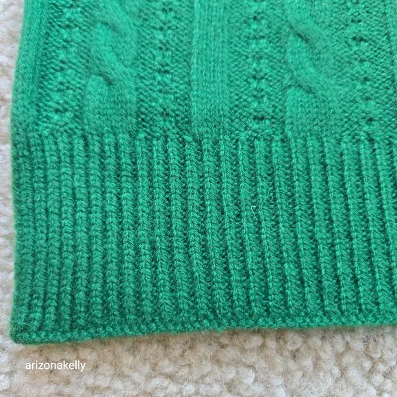 NWOT Pendleton Cashmere Cable Knit Scarf Green - Picture 7 of 13